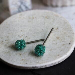 Blue Sparkle Ball Earrings - Bright & Eye-Catching Design